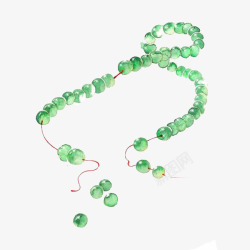 绿色珠子古风发饰素材