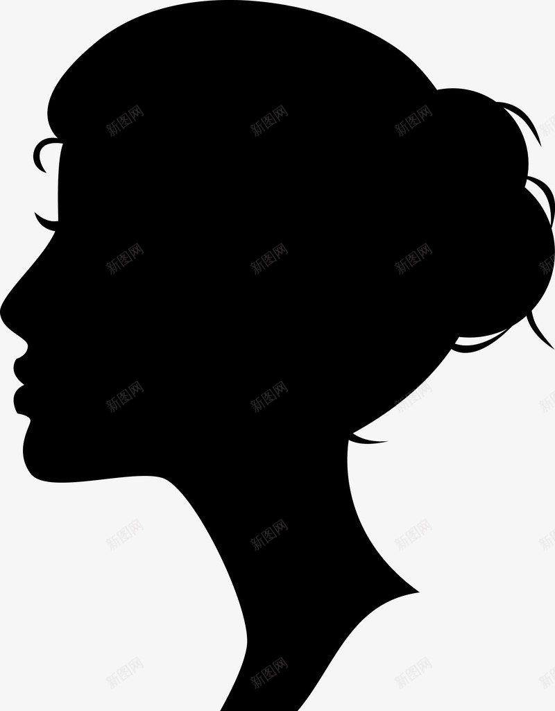 卡通女人头部剪影图图标png_新图网 https://ixintu.com 五官 人 卡通 口鼻 头 头部 头部剪影 女人 角色 身体 轮廓 面孔剪影