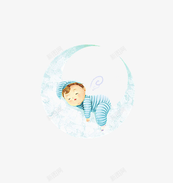 睡在月亮上的小宝宝png免抠素材_新图网 https://ixintu.com 卡通手绘 可爱 小宝宝 月亮 真人小孩 睡觉 闭眼睛 闭着的眼睛