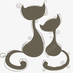 黑色的长长的耳朵猫咪背影高清图片