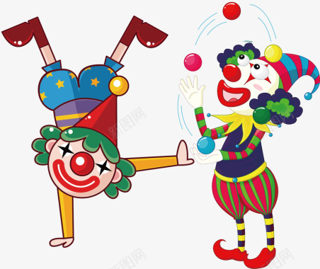 马戏团搞怪愚人节小丑表演图标图标