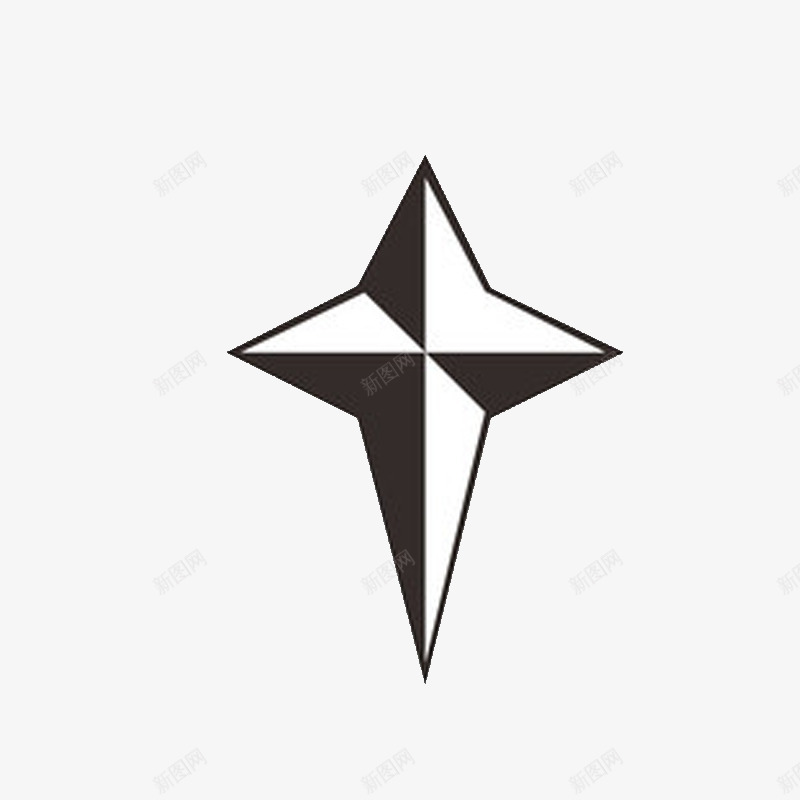 不规则十字星png免抠素材_新图网 https://ixintu.com 十字星 星形 星星 简单星形