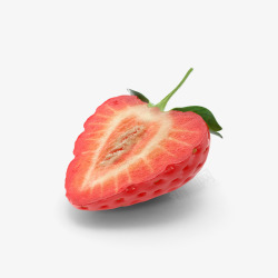 草莓截面半块草莓高清图片