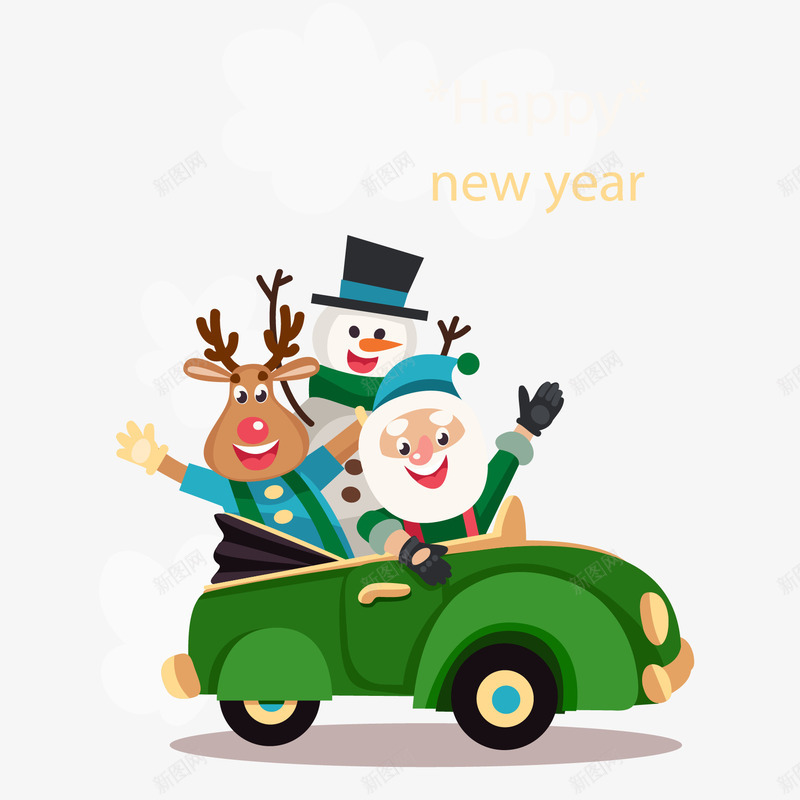 坐汽车的圣诞老人贺卡png免抠素材_新图网 https://ixintu.com 圣诞人物矢量图 坐汽车的圣诞老人 坐汽车的圣诞老人免费png下载 坐汽车的圣诞雪人 坐汽车的圣诞麋鹿