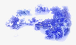 水墨画云层山水画高清图片