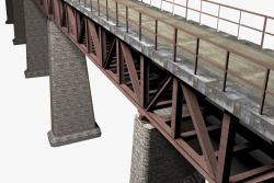 高架桥暗红石柱素材