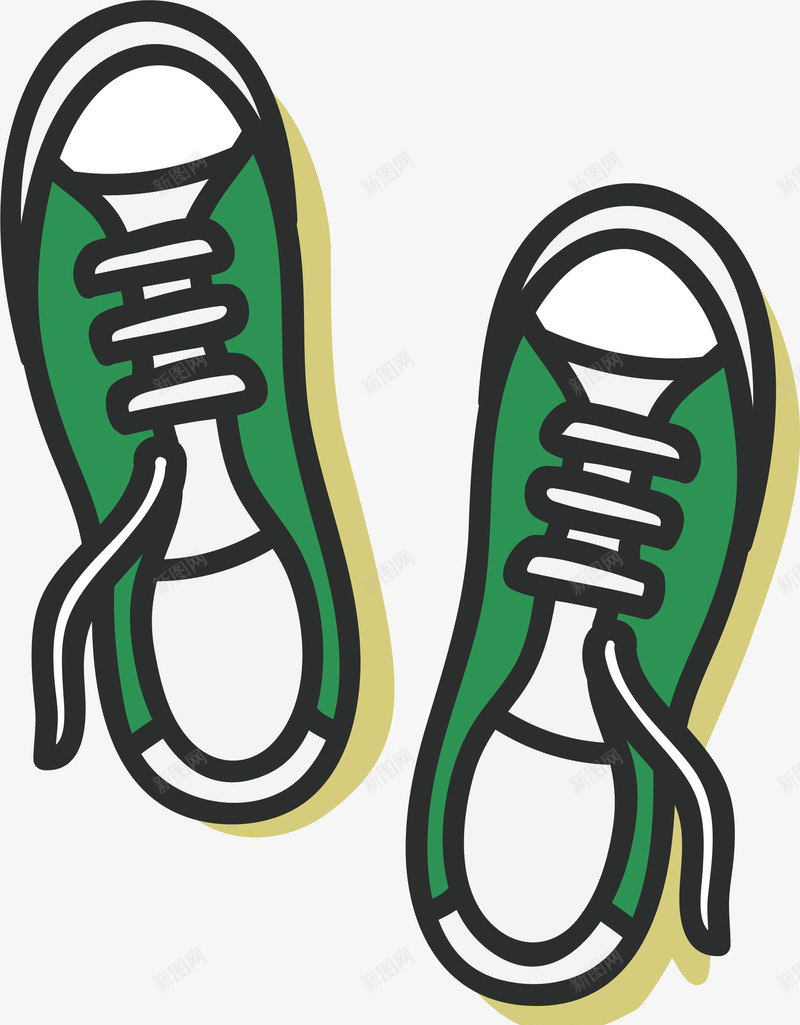 鞋子png免抠素材_新图网 https://ixintu.com 单鞋 卡通 帆布鞋 手绘 水彩 绿色 鞋子