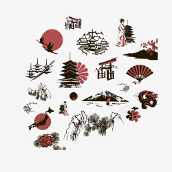 日式古典扇子图案古典图案高清图片