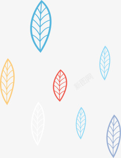 彩色树叶设计彩色树叶漂浮高清图片