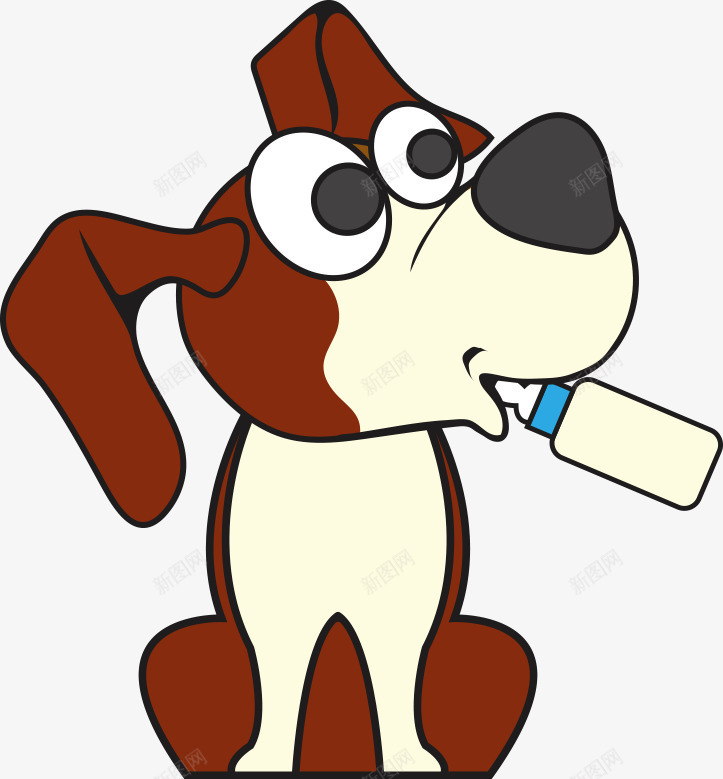 奶瓶喝奶的小狗手绘图png免抠素材_新图网 https://ixintu.com 创意 动物 可爱的 喝奶 坐着 奶瓶 小狗 手绘
