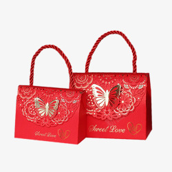 喜糖包装盒免抠素材红色创意喜糖包装高清图片