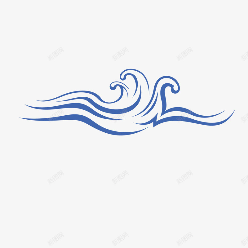 水纹路png免抠素材_新图网 https://ixintu.com 卡通 海水纹 素材 蓝色