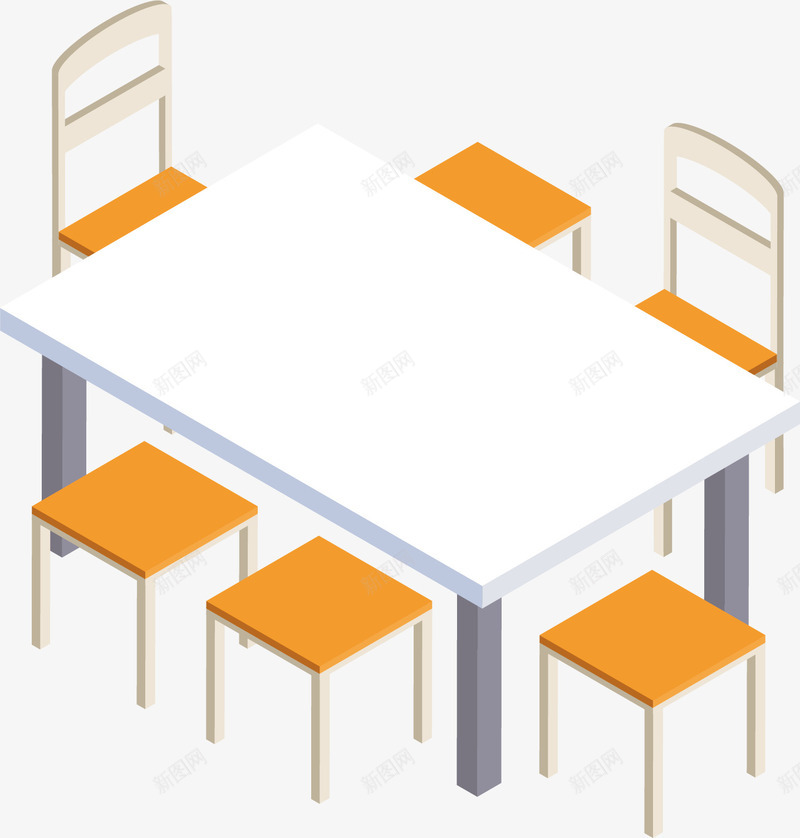 温馨的餐桌矢量图ai免抠素材_新图网 https://ixintu.com 创意设计 卡通 家具 桌子 椅子 简约 矢量图