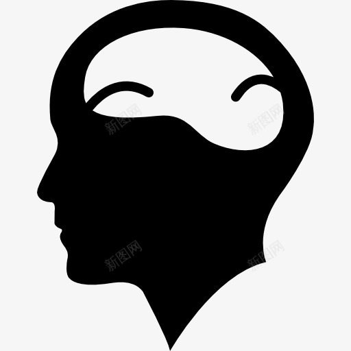 秃头的人的头脑图标png_新图网 https://ixintu.com 人 侧视图 头 头秃 男 脑