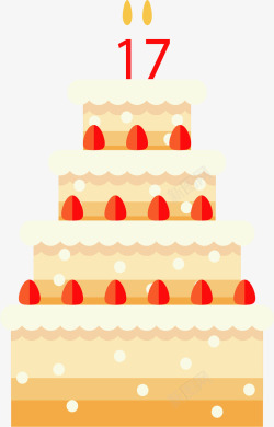 庆祝生日多层蛋糕矢量图素材