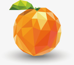 低多边形水果桃子低多边形几何水果橘子矢量图高清图片