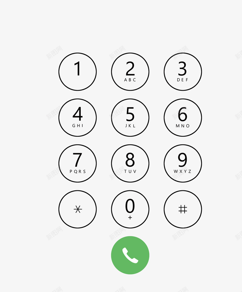 手机拨号盘图标psd_新图网 https://ixintu.com ipone 手机 拨号盘 数字