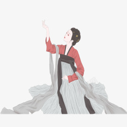 服装中国风穿汉服跪着的女子高清图片