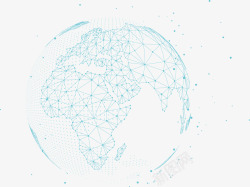 柔美科技网格蓝色网格地球矢量图高清图片