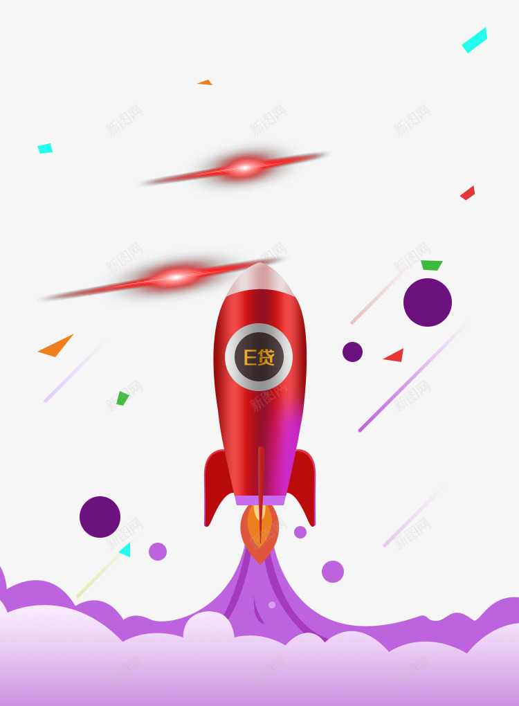 上升的小火箭png免抠素材_新图网 https://ixintu.com 平面 海报 火箭 红色
