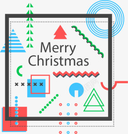 几何元素组合圣诞节卡矢量图素材