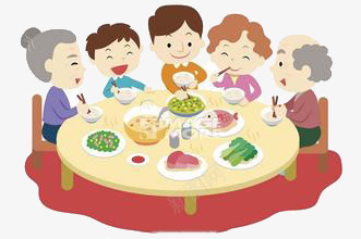 团圆宴插图png免抠素材_新图网 https://ixintu.com 吃饭 和睦 团圆宴 插图