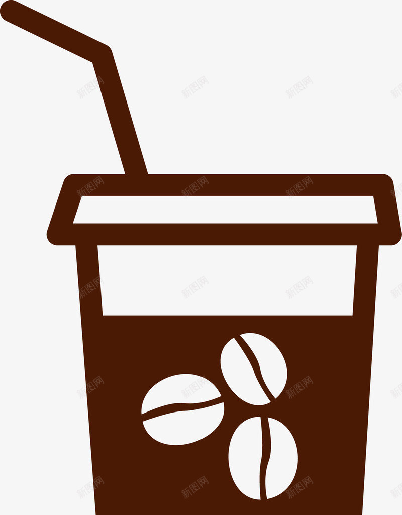 waidai印咖啡豆的咖啡png免抠素材_新图网 https://ixintu.com 便携杯 吸管 咖啡 咖啡杯 咖啡简笔画 咖啡豆 外带杯 简笔画
