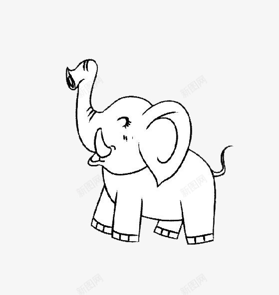 开心的大象图标png_新图网 https://ixintu.com 卡通 可爱 大象 大象简笔画 庞大 开心 手绘 耳朵 鼻子