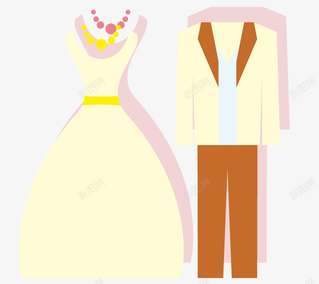 婚礼婚纱西服png免抠素材_新图网 https://ixintu.com 婚庆 婚礼 婚礼礼服 婚纱 浪漫图案 西服