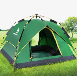 绿色帐篷和草地素材