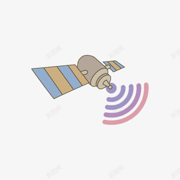 手绘卫星png免抠素材_新图网 https://ixintu.com 信号 卫星 实用 彩色 手绘 接收器 机器 飞行器