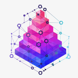 立方塔创意三角塔互联网立方体抽象矢量图高清图片