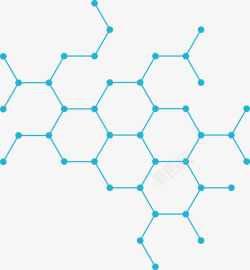蓝色几何蜂窝素材