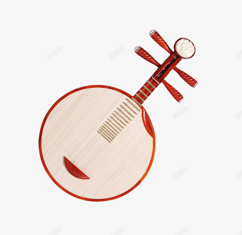 红色简洁小阮png免抠素材_新图网 https://ixintu.com 中式 乐器 产品实物 传统 小阮 琵琶 音乐
