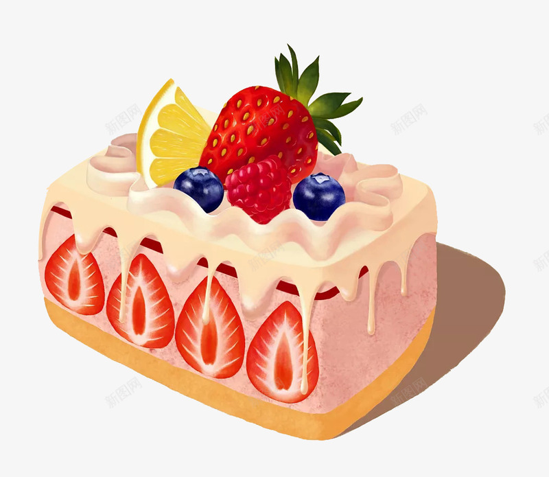 一块可口的水果蛋糕png免抠素材_新图网 https://ixintu.com 乳制品 千层糕 多层 夹心 奶油 点心 甜品 糕点 美食 草莓 蛋糕 食物