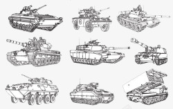 矢量装甲车坦克和士兵高清图片