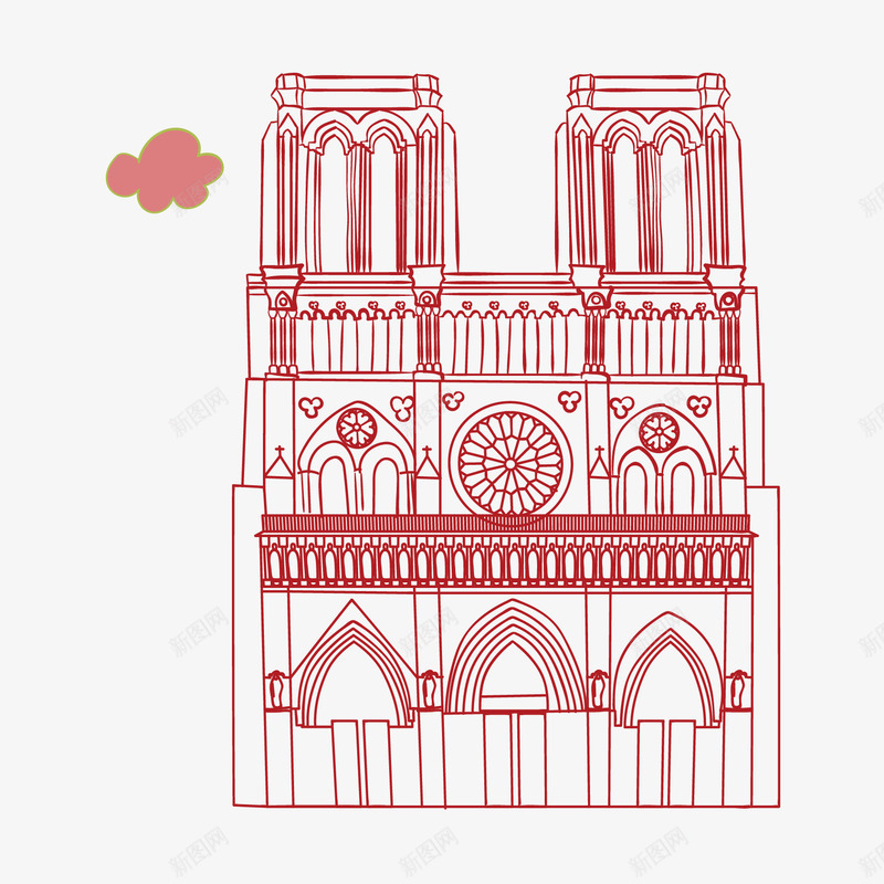 圣母院矢量图ai免抠素材_新图网 https://ixintu.com 圣母 巴黎 巴黎的涂鸦 法国 涂鸦 矢量图