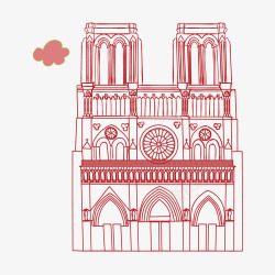 巴黎的涂鸦圣母院矢量图高清图片