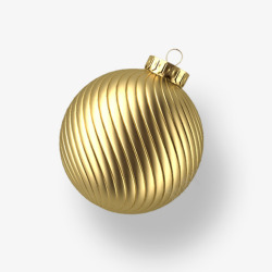 球形装饰一个金色的圣诞树装饰高清图片
