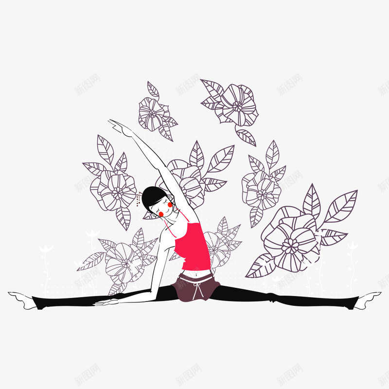 瑜伽女孩png免抠素材_新图网 https://ixintu.com 人物 健身 卡通人物 瑜伽 瑜伽女孩 运动