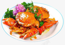 香辣烤鱼风味美食特色螃蟹高清图片