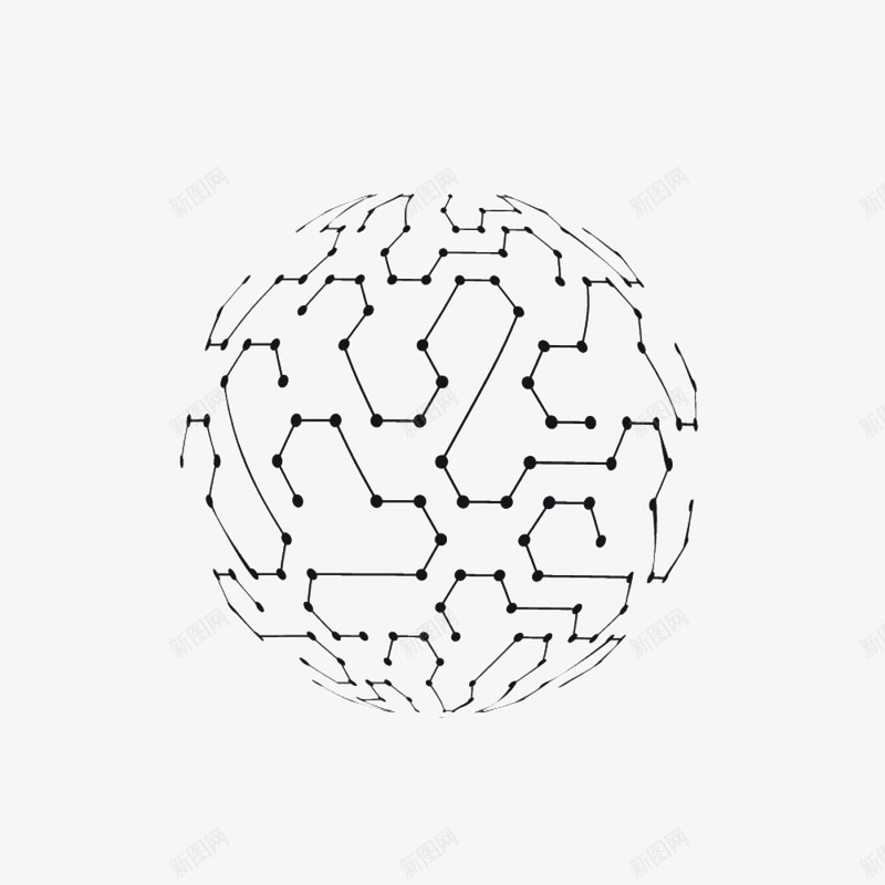 立体科技线条电路球体png免抠素材_新图网 https://ixintu.com 圆形 球体 电路 硬件 科技 科技线条球 立体 简洁 线条