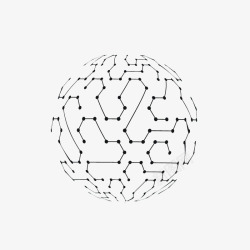 简洁科技排版立体科技线条电路球体高清图片