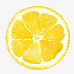 新鲜柠檬片背景手绘水彩水果柠檬高清图片