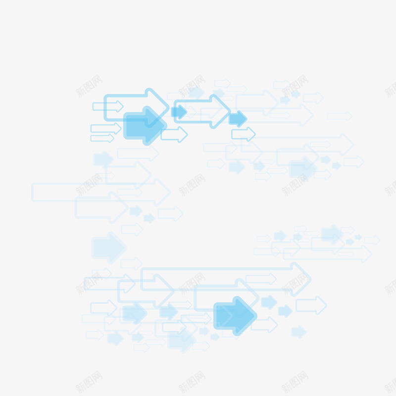 蓝色科技箭头矢量图eps免抠素材_新图网 https://ixintu.com 科技 科技感箭头 箭头 蓝色 矢量图