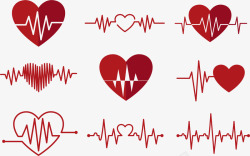 公益爱心logo图标设计红色心电图爱心图标高清图片