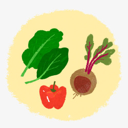 彩色卡通装饰蔬菜水素材