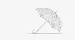 线条雨伞雨伞高科技点线面线条高清图片