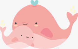 母亲节粉色鲸鱼妈妈素材