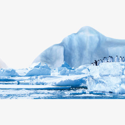 南极冰川企鹅素材